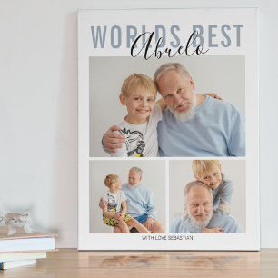 Modern World Best Abuelo 3 Foto Plaque Fotoplatte