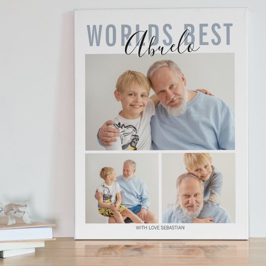 Modern World Best Abuelo 3 Foto Plaque Fotoplatte