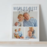 Modern World Best Opa 3 Foto Fotoplatte<br><div class="desc">Ein modernes Foto-Collage Geburtstag,  Weihnachten,  Vatertag,  besondere Feier Geschenk,  mit 3 Fotos,  und bearbeitbaren Text,  perfekt für Vater,  Opa,  Mama,  Oma oder andere Verwandte. Schriftart,  Größe und Hintergrundfarbe können durch Anklicken des Buttons nach der Personalisierung verändert werden.</div>