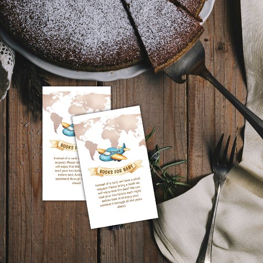 Modern World Map Airplane Books For Baby Shower  Begleitkarte