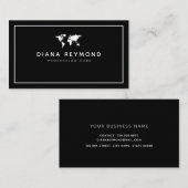 Modern World Map Black Visitenkarte (Vorne/Hinten)