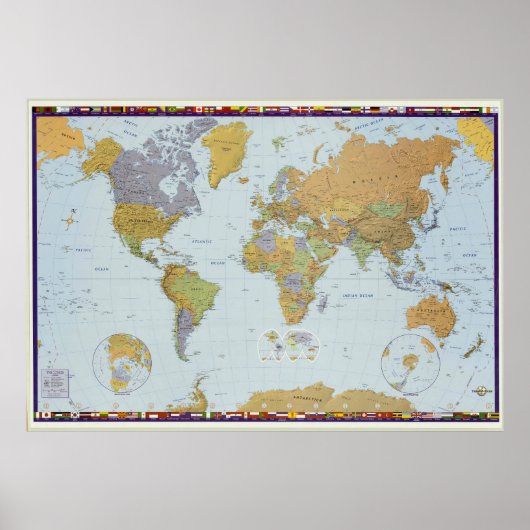 Modern World Map Poster (Vorne)