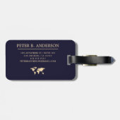 Modern World Traveller Map Glitzer Mit Monogramm N Gepäckanhänger (Rückseite horizontal)