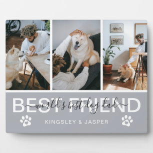 Modern 'World's Best Dog Vater' Foto Collage Plaqu Fotoplatte