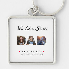 Modern World's Best Vater 3 Foto Wir Liebe Sie Schlüsselanhänger