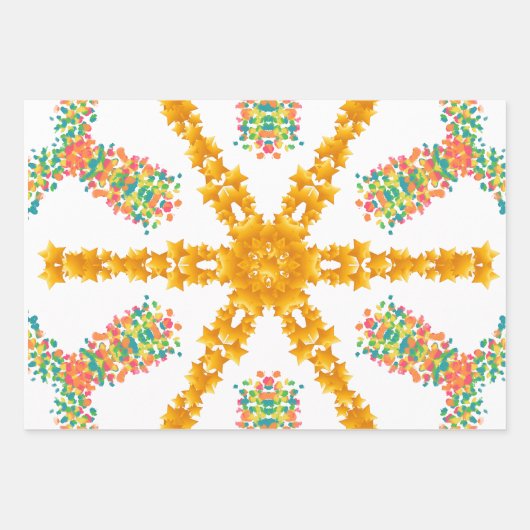 Modern Wrapping Paper Flat Sheet Set of 3 Geschenkpapier Set (Vorderseite 3)