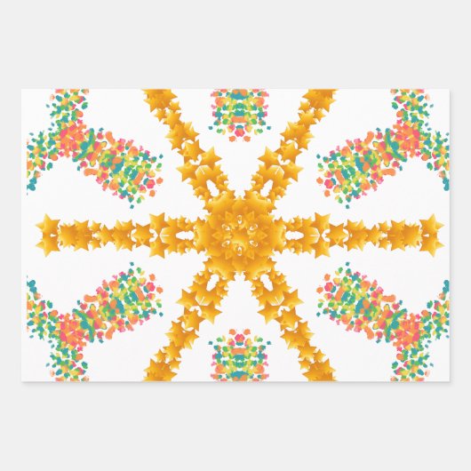 Modern Wrapping Paper Flat Sheet Set of 3 Geschenkpapier Set (Vorderseite 2)