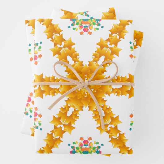 Modern Wrapping Paper Flat Sheet Set of 3 Geschenkpapier Set (Beispiel)