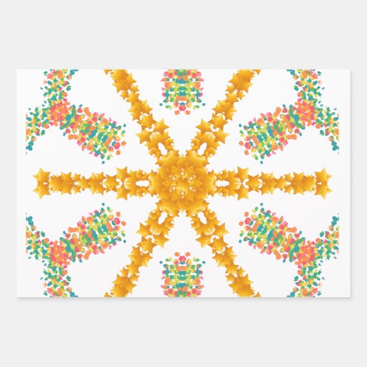 Modern Wrapping Paper Flat Sheet Set of 3 Geschenkpapier Set (Vorderseite)