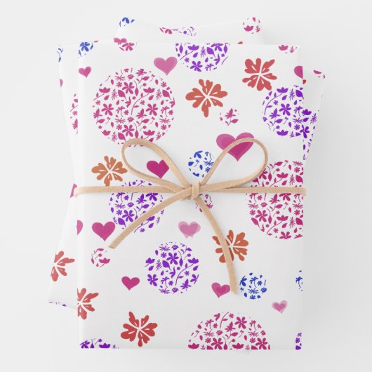 Modern Wrapping Paper Flat Sheet Set of 3 Geschenkpapier Set (Beispiel)