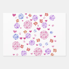 Modern Wrapping Paper Flat Sheet Set of 3 Geschenkpapier Set