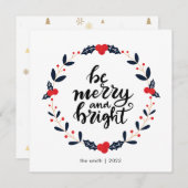 Modern Wreath Berry Sei froh und hell Weihnachten (Vorne/Hinten)