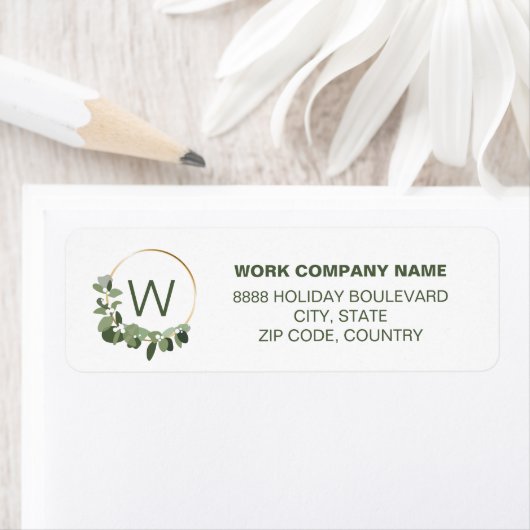 Modern Wreath Green Christmas Monogram (Insitu)