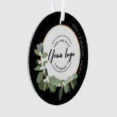 Modern Wreath Happy Holidays Ihre Logowerbung Ornament (Vorderseite)