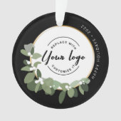 Modern Wreath Happy Holidays Ihre Logowerbung Ornament (Vorderseite)