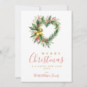 Modern Wreath Heart-Shape Merry Christmas Photo (Vorderseite)