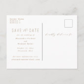 Modern Writing Postcard Taupe Ankündigungspostkarte (Rückseite)