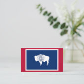 Modern Wyoming Business Card, Wyoming Flag / USA Visitenkarte (Stehend Vorderseite)