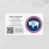 Modern Wyoming Business Card, Wyoming Flag / USA Visitenkarte (Rückseite)