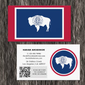 Modern Wyoming Business Card, Wyoming Flag / USA Visitenkarte
