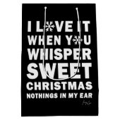 Modern Xmas Black & White Gift Bag | Sweet Xmas Mittlere Geschenktüte (Rückseite)