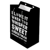 Modern Xmas Black & White Gift Bag | Sweet Xmas Mittlere Geschenktüte (Rückseite Schrägansicht)