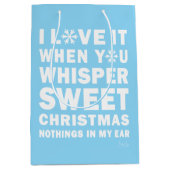 Modern Xmas Blue & White Gift Bag | Sweet Xmas Mittlere Geschenktüte (Vorderseite)