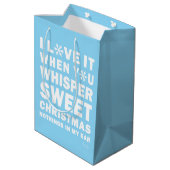 Modern Xmas Blue & White Gift Bag | Sweet Xmas Mittlere Geschenktüte (Rückseite Schrägansicht)