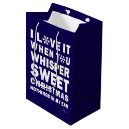 Modern Xmas Navy & White Gift Bag | Sweet Xmas Mittlere Geschenktüte