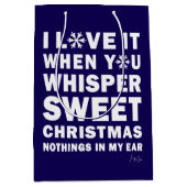 Modern Xmas Navy & White Gift Bag | Sweet Xmas Mittlere Geschenktüte (Vorderseite)