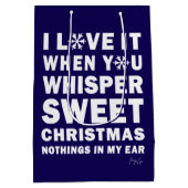 Modern Xmas Navy & White Gift Bag | Sweet Xmas Mittlere Geschenktüte (Rückseite)