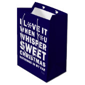 Modern Xmas Navy & White Gift Bag | Sweet Xmas Mittlere Geschenktüte (Rückseite Schrägansicht)