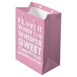 Modern Xmas Pink & White Gift Bag | Sweet Xmas Mittlere Geschenktüte