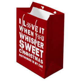Modern Xmas Red & White Gift Bag | Sweet Xmas Mittlere Geschenktüte