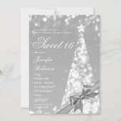 Modern Xmas Tree Ribbon Sweet 16 Birthday Party Einladung (Vorderseite)