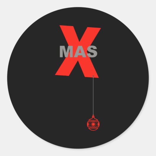 Modern Xmas With Christmas Tree Ornament Runder Aufkleber (Vorderseite)