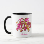 Modern XOXO Valentines Day Custom Name Tasse (Links)