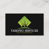 Modern Yard Maintenance Green Grass Logo Black Visitenkarte (Vorderseite)