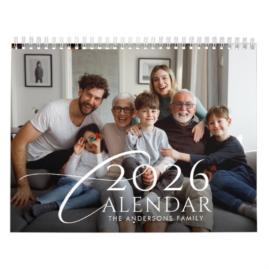 Modern Year In Review Custom Family Photo 2026 Kalender (Titelbild)