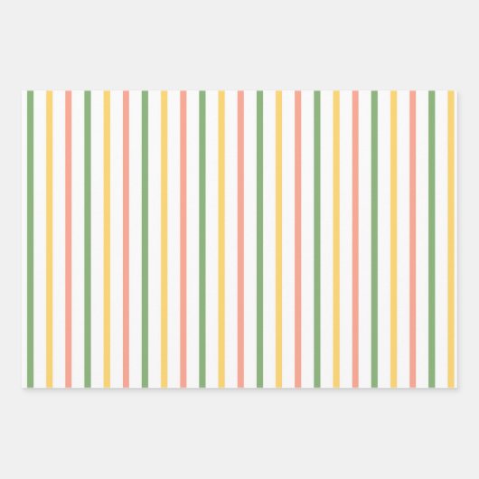 Modern Yello, Green, Orange Stripes and Polka Dot Geschenkpapier Set (Vorderseite)