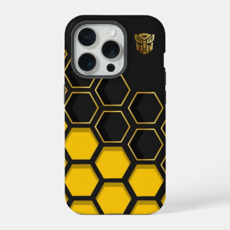 Modern Yellow and Black Honeycomb Pattern Custom N iPhone 15 Pro Hülle