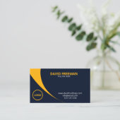 Modern Yellow and Blue Construction Company Logo Visitenkarte (Stehend Vorderseite)