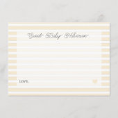 Modern Yellow Baby Shower Book Request Begleitkarte (Rückseite)