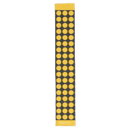 Modern yellow  beige &black dots monogram name großer tischläufer