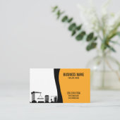 Modern Yellow & Black Building Site Construction Visitenkarte (Stehend Vorderseite)