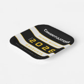 Modern Yellow Black White Graduation Party Pappteller (Gewinkelt)