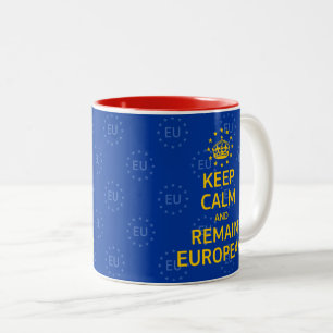 Modern Yellow Blue Behielt Calm Crown Europe Vecto Zweifarbige Tasse
