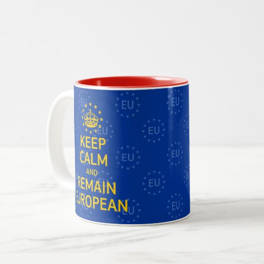 Modern Yellow Blue Behielt Calm Crown Europe Vecto Zweifarbige Tasse (Vorderseite Links)