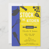 Modern Yellow Blue Stock Kitchen Engagement Party Einladung (Vorderseite)