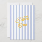  Modern Yellow & Blue Striped Wedding Table Number Einladung (Vorderseite)